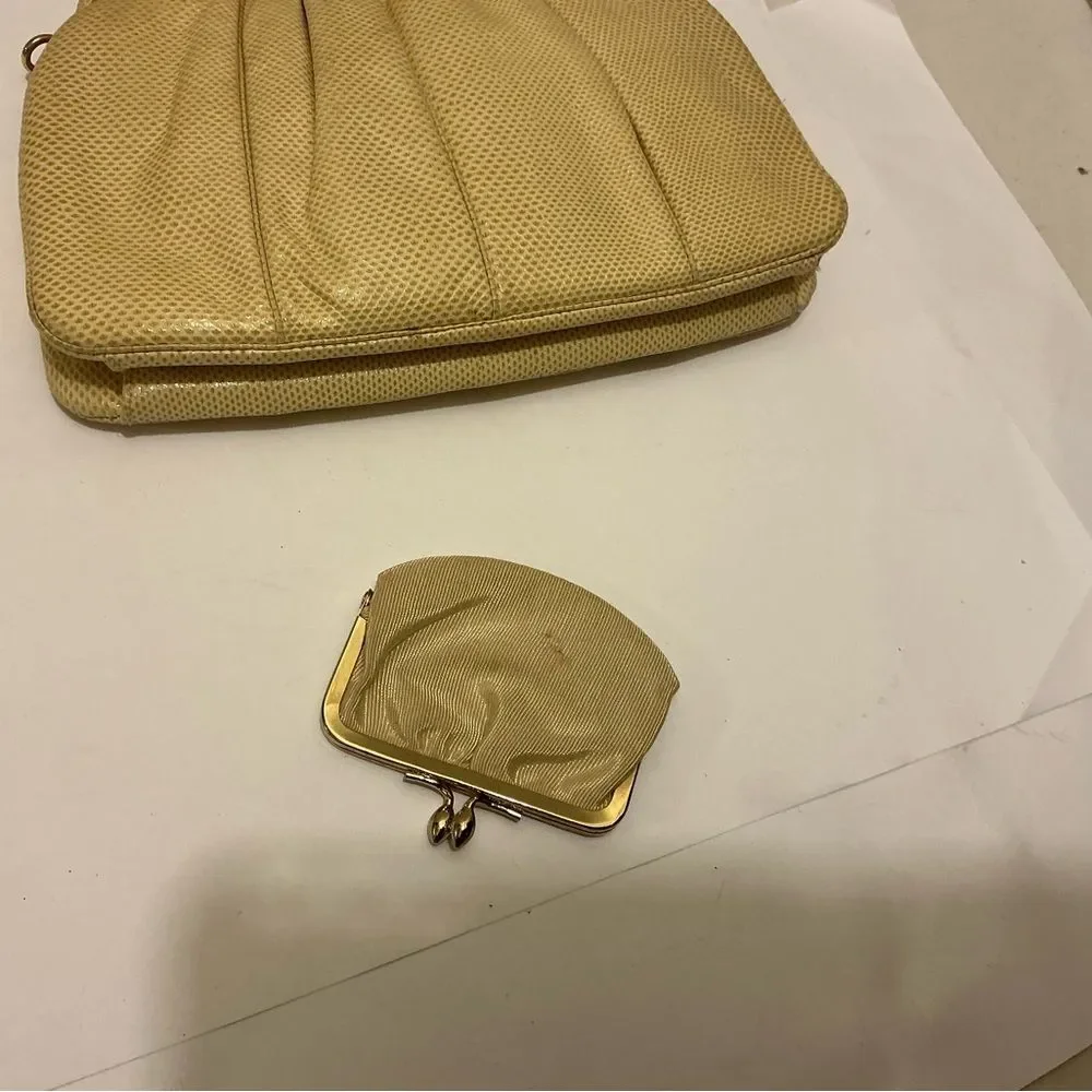 judith leiber  beige lizard bag Elegant Cream Clutch Bag